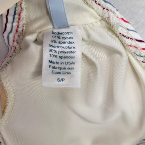 Eberjey Connor Multi-Color Striped Bikini Top Crisscross Back Small - Picture 5 of 5